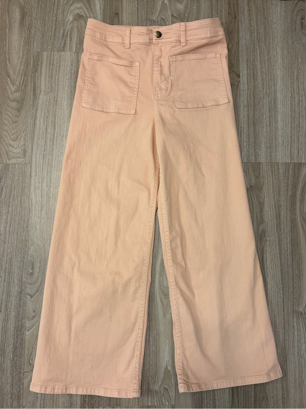 Billabong Womens Wide Leg Pants Size 30 Peach Sailor Patch Pockets High Rise